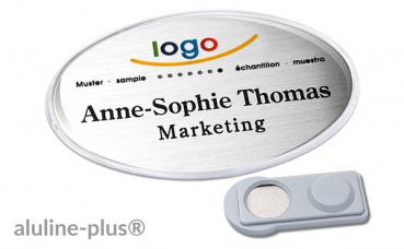 Namensschild aluline-plus® 43 "system" silber matt